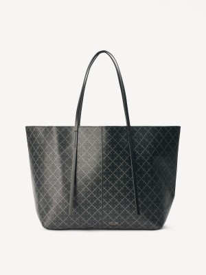 By Malene Birger Abi Printed Tote Tasker Charcoal | DK_BB33949