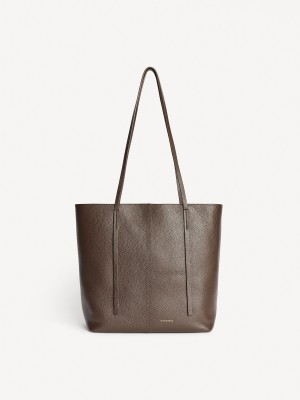 By Malene Birger Abilso Leather Tote Tasker Kaffe | DK_BB82932
