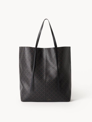 By Malene Birger Abrille Printed Tote Tasker Mørke | DK_BB22219