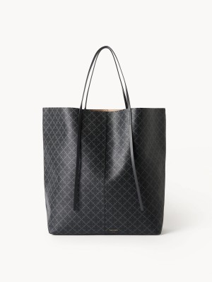 By Malene Birger Abrille Printed Tote Tasker Charcoal | DK_BB92620