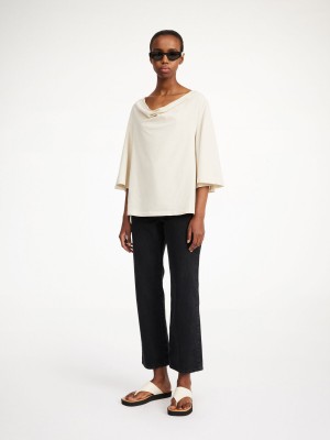 By Malene Birger Bryar Organic Cotton T-shirt Toppe Oyster Gray | DK_BB41349
