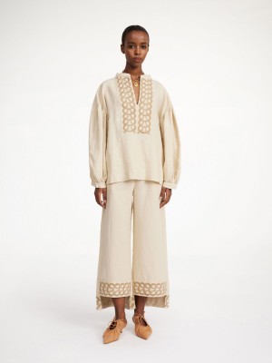 By Malene Birger Cadmus Linen Blouse Skjorte Oyster Gray | DK_BB17792