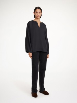 By Malene Birger Calias Tunic-style Blouse Skjorte Sort | DK_BB84425
