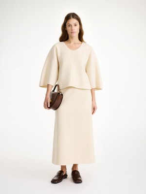 By Malene Birger Calya Wool Blouse Skjorte Pearl | DK_BB68548