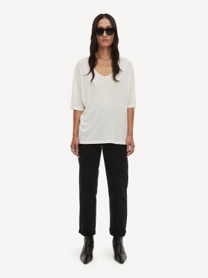 By Malene Birger Cevina Oversized T-shirt Toppe Hvide | DK_BB85923