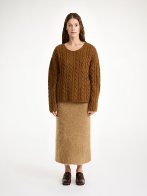 By Malene Birger Cierra Cable-knit Sweater Strikkevarer Bison | DK_BB73766