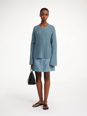 By Malene Birger Cierra Ribbed Sweater Strikkevarer Cool Water | DK_BB24012