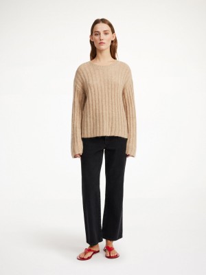 By Malene Birger Cierra Ribbed Sweater Strikkevarer Beige | DK_BB38198
