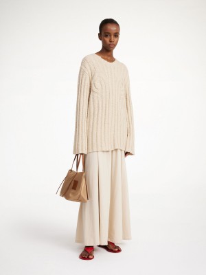 By Malene Birger Cirra Ribbed Sweater Strikkevarer Oyster Gray | DK_BB81026