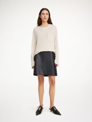 By Malene Birger Coras Leather Mini Nederdel Sort | DK_BB71696