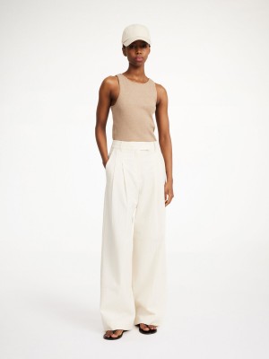 By Malene Birger Cymbaria High-waisted Bukser Hvide | DK_BB90891