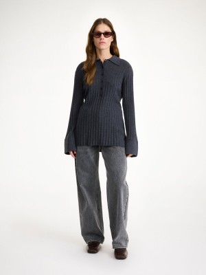 By Malene Birger Delphine Merino Wool Sweater Strikkevarer Grå | DK_BB35533