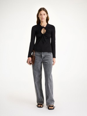 By Malene Birger Derja Blouse Toppe Sort | DK_BB57563