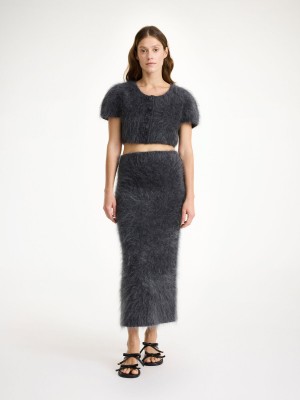 By Malene Birger Estille Midi Skirt Strikkevarer Grå | DK_BB50358