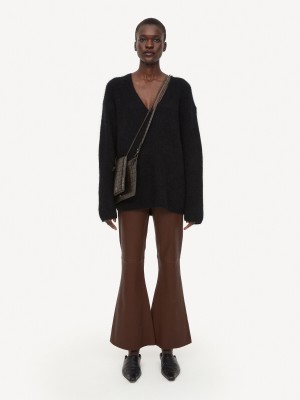 By Malene Birger Evyline Cropped Leather Bukser Chestnut | DK_BB66886