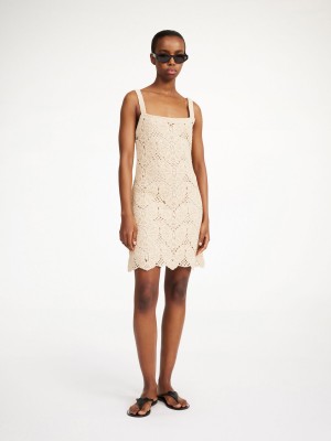 By Malene Birger Falla Crochet Mini Dress Strikkevarer Oyster Gray | DK_BB38866