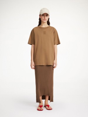 By Malene Birger Fayeh Organic Cotton T-shirt Toppe Shitake | DK_BB82355