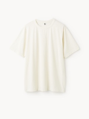 By Malene Birger Fayeh Organic Cotton T-shirt Toppe Hvide | DK_BB10426