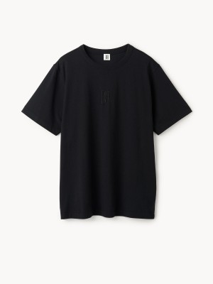 By Malene Birger Fayeh Organic Cotton T-shirt Toppe Sort | DK_BB85873