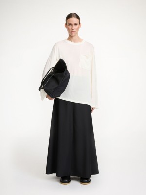 By Malene Birger Fayeh Oversized Longsleeve Toppe Hvide | DK_BB10900