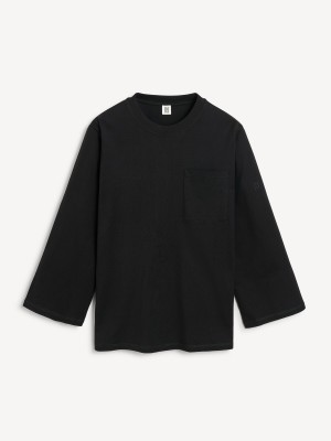By Malene Birger Fayeh Oversized Longsleeve Toppe Sort | DK_BB96153