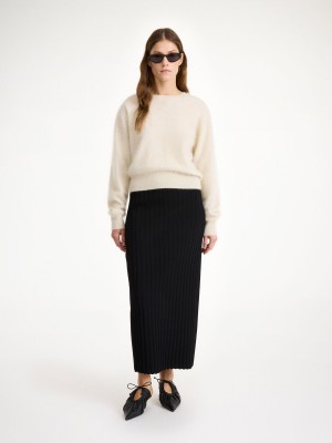 By Malene Birger Fiemme Midi Skirt Strikkevarer Sort | DK_BB89624