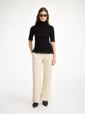 By Malene Birger Jaxa Wool-blend Top Strikkevarer Sort | DK_BB59906