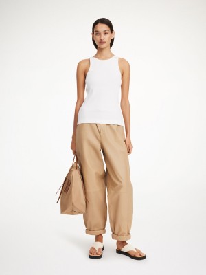 By Malene Birger Joanni Leather Bukser Beige | DK_BB92548