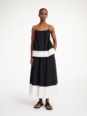 By Malene Birger Leonnes Organic Cotton Toppe Sort Hvide | DK_BB23566