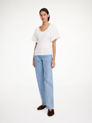 By Malene Birger Lunai T-shirt Toppe Hvide | DK_BB55837