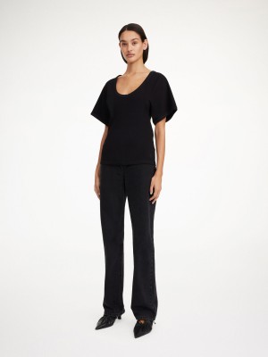 By Malene Birger Lunai T-shirt Toppe Sort | DK_BB52785