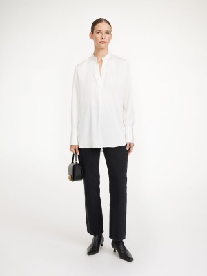 By Malene Birger Mabillon Silk Skjorte Hvide | DK_BB78138