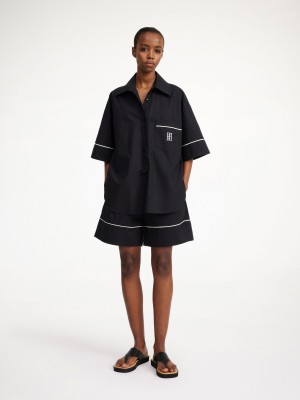 By Malene Birger Mallias Organic Cotton Shirt Toppe Sort | DK_BB47794