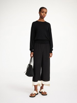 By Malene Birger Mantea Wool-blend Sweater Strikkevarer Sort | DK_BB14747