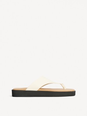 By Malene Birger Marisol Leather Sandals Sko Hvide | DK_BB51253