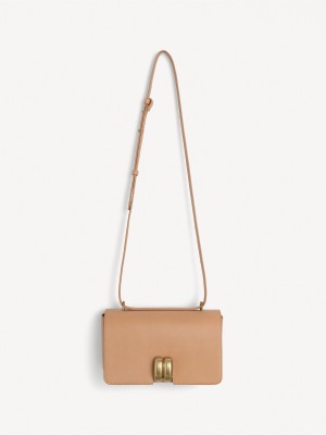 By Malene Birger Noval Leather Shoulder Tasker Tan | DK_BB56579