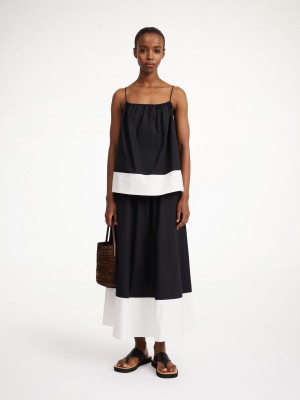 By Malene Birger Pheobes Organic Cotton Nederdel Sort Hvide | DK_BB70884