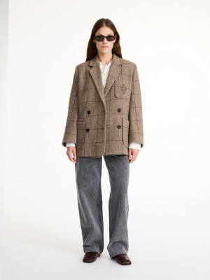 By Malene Birger Railey Double-breasted Blazere Autumn check | DK_BB36936