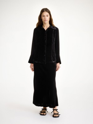 By Malene Birger Rosiannas Velvet Skjorte Sort | DK_BB93328