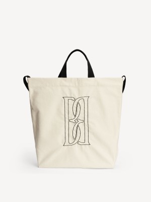 By Malene Birger Shayan Organic Cotton Tote Tasker Hvide | DK_BB95568