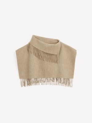 By Malene Birger Turtla Wool Fringe Bib Tørklæder Grå Brune | DK_BB58796