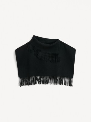 By Malene Birger Turtla Wool Fringe Bib Tørklæder Sort | DK_BB50592