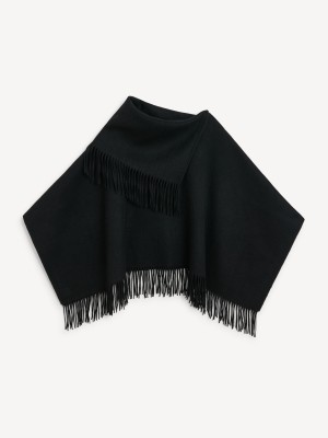 By Malene Birger Turtma Wool Fringe Bib Tørklæder Sort | DK_BB86779